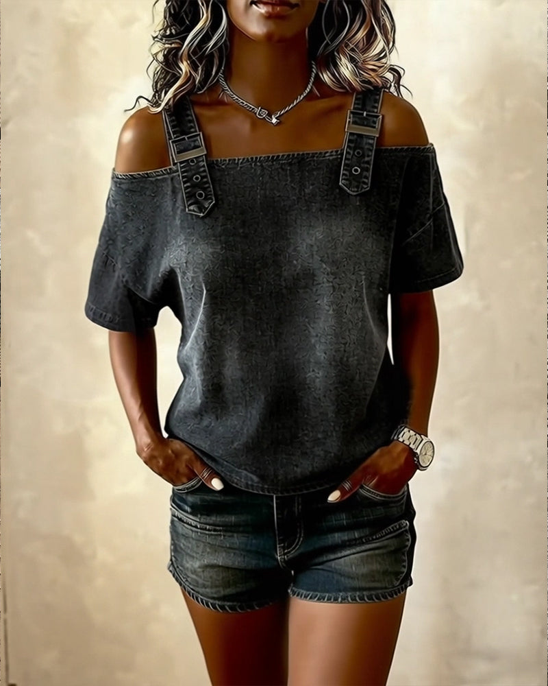 Yamara - Sleeveless Denim Shirt