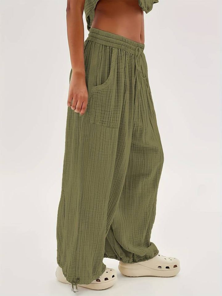 Marielle - Casual Wide Leg Ankle Length Trouser