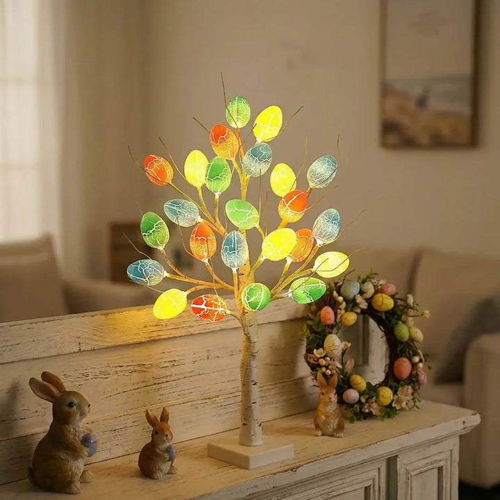SpringAura - Colorful LED Easter Light Tree for Festive Home Decor