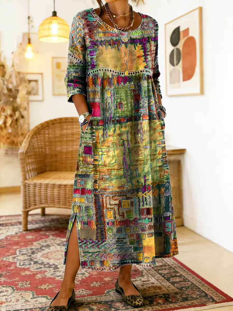 Nihada - Artistic Flared Midi Dress