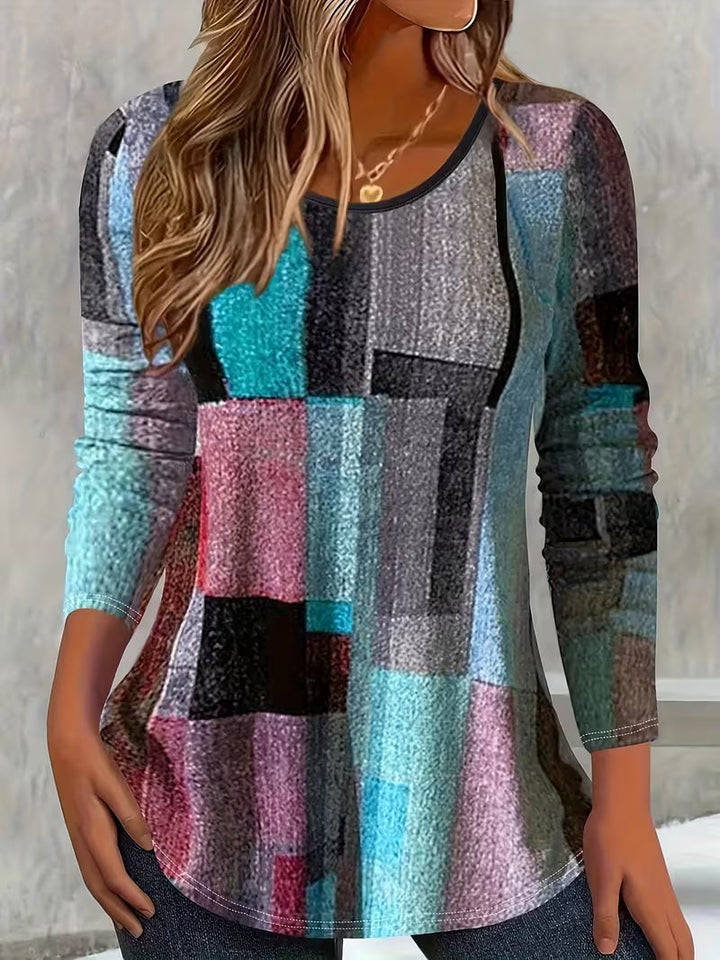 Seraenna - Vibrant Geometric Pattern Top