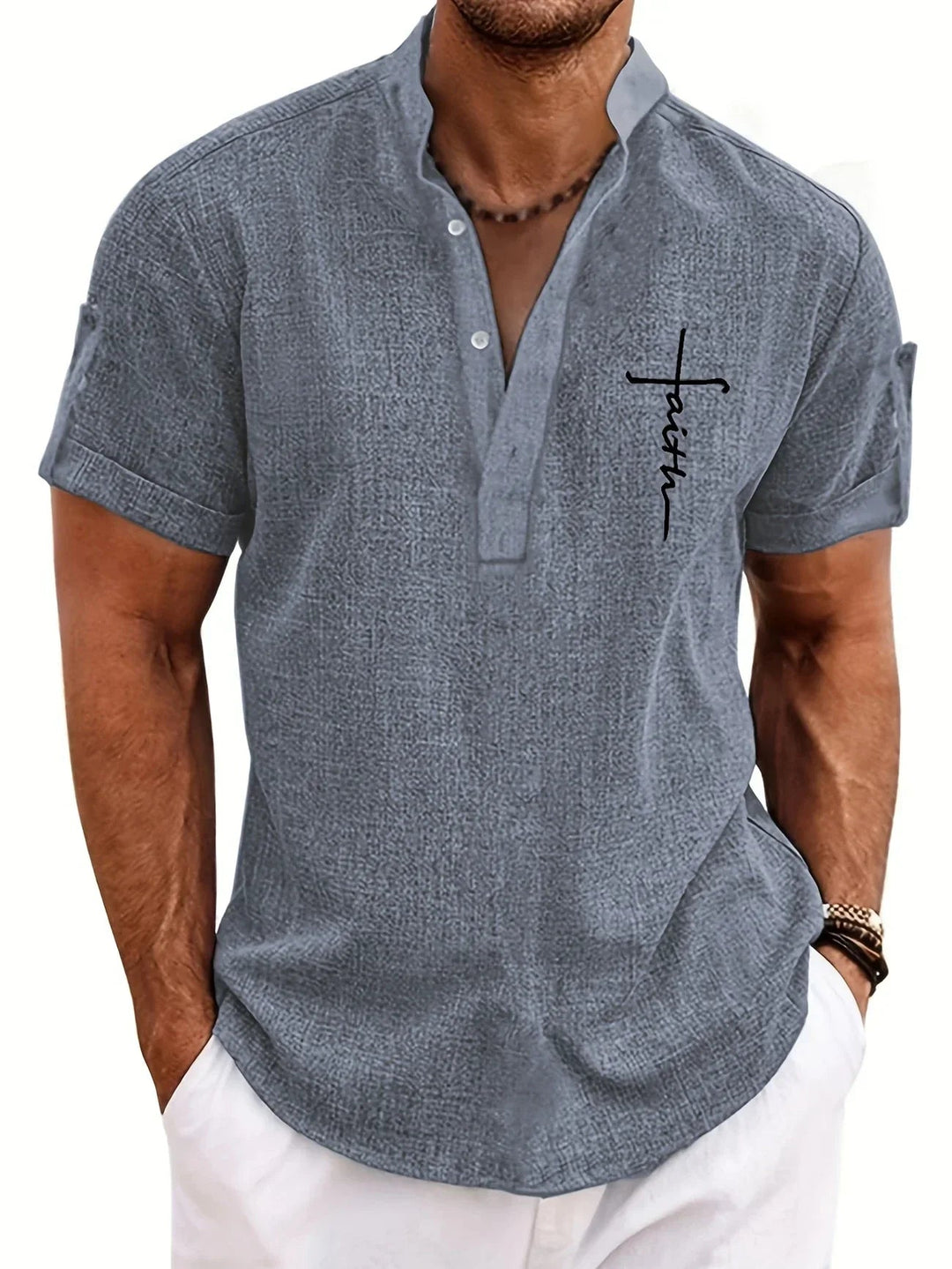 Samuelson - Elegant Short Sleeve Shirt With Collar