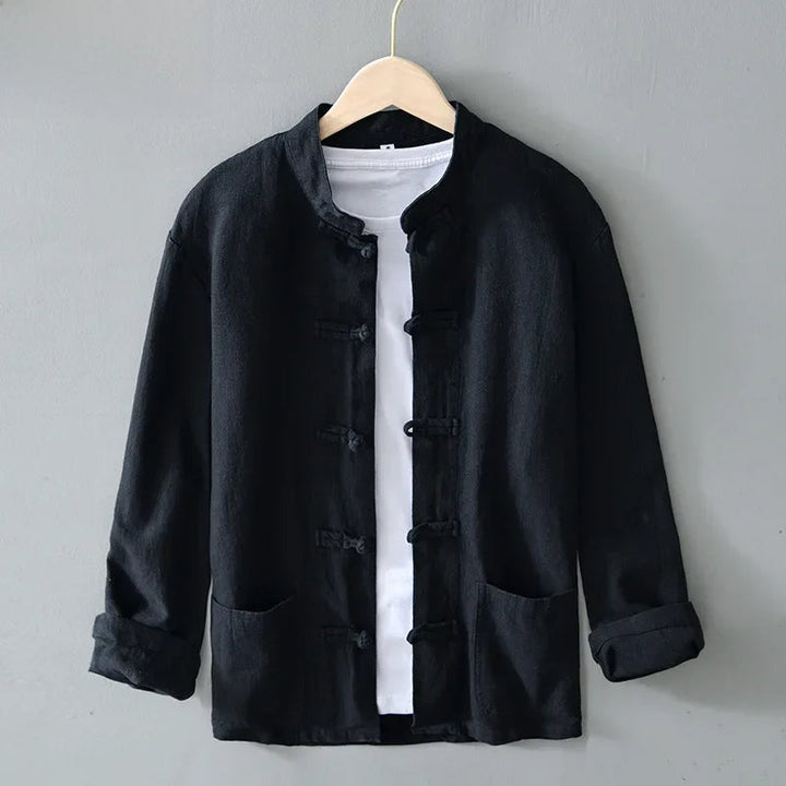 Ffinian - Cotton And Linen Mandarin Shirt