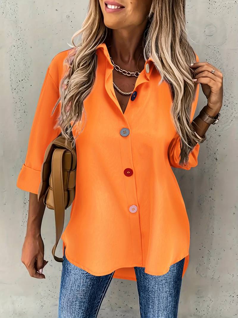 Lasangi - Casual Long Sleeve Shirt With Multiple Button