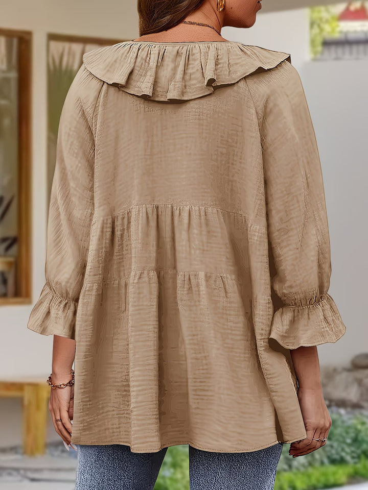 Garbine - Elegant Ruffle Neck Blouse