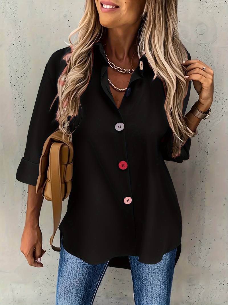 Lasangi - Casual Long Sleeve Shirt With Multiple Button
