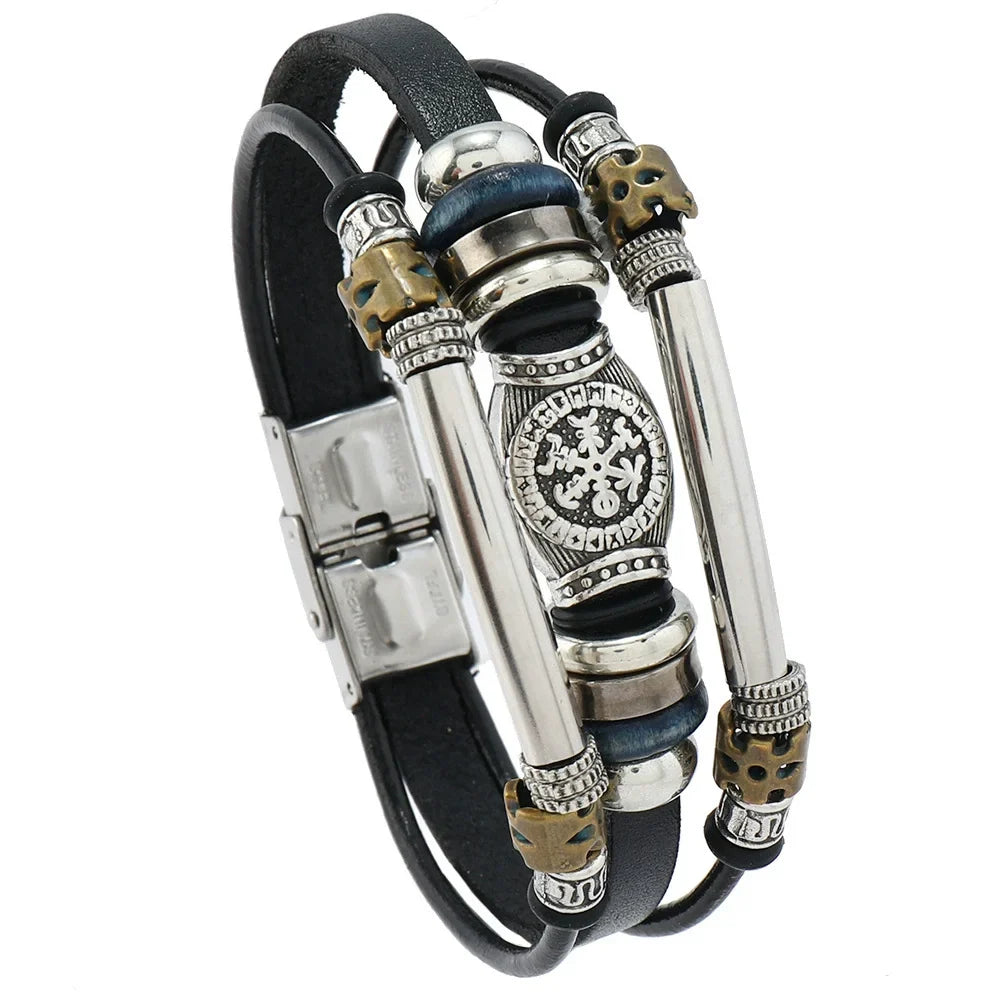 NorBrac - Vintage Leather Bracelet In Viking Style