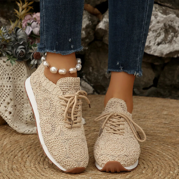 Susannah - Breathable Knitted Lace-Up Sneaker