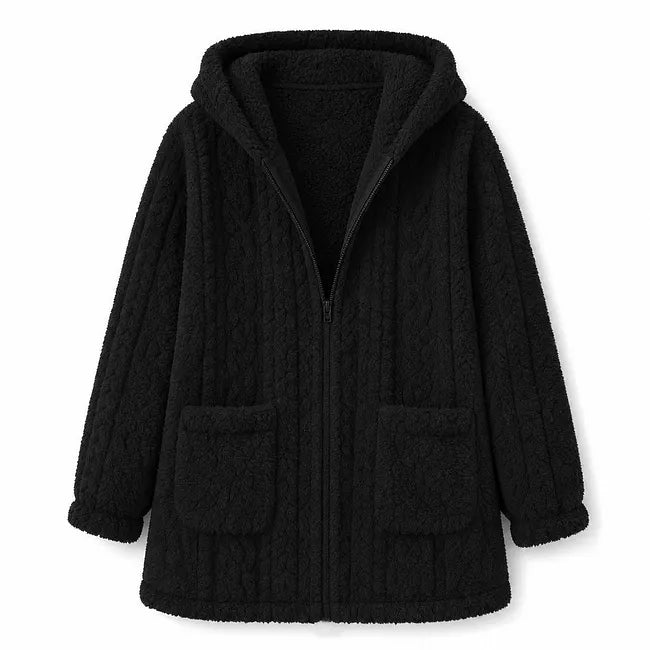 Kalisilova - Casual Plush Hooded Cardigan