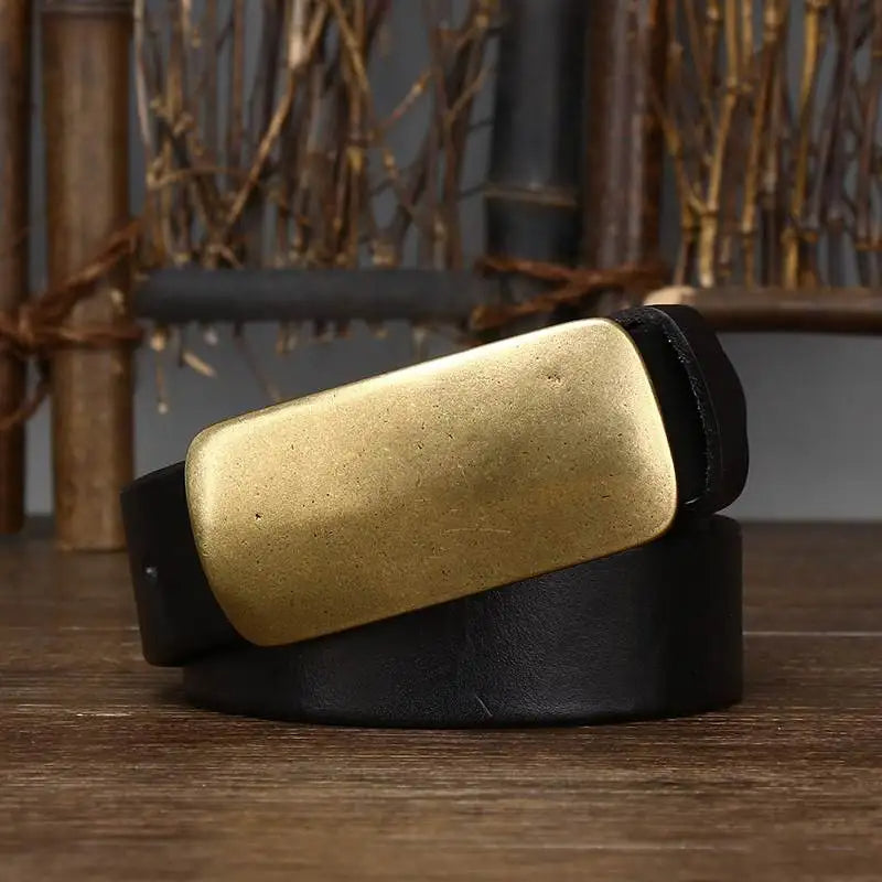 Cristobal - Forged Brass Buckle Leather Belt