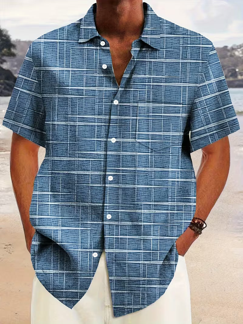 Jerrick - Vintage Geometric Print Shirt
