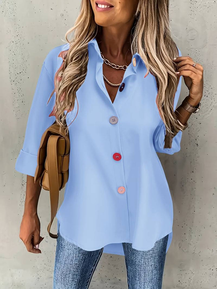 Lasangi - Casual Long Sleeve Shirt With Multiple Button