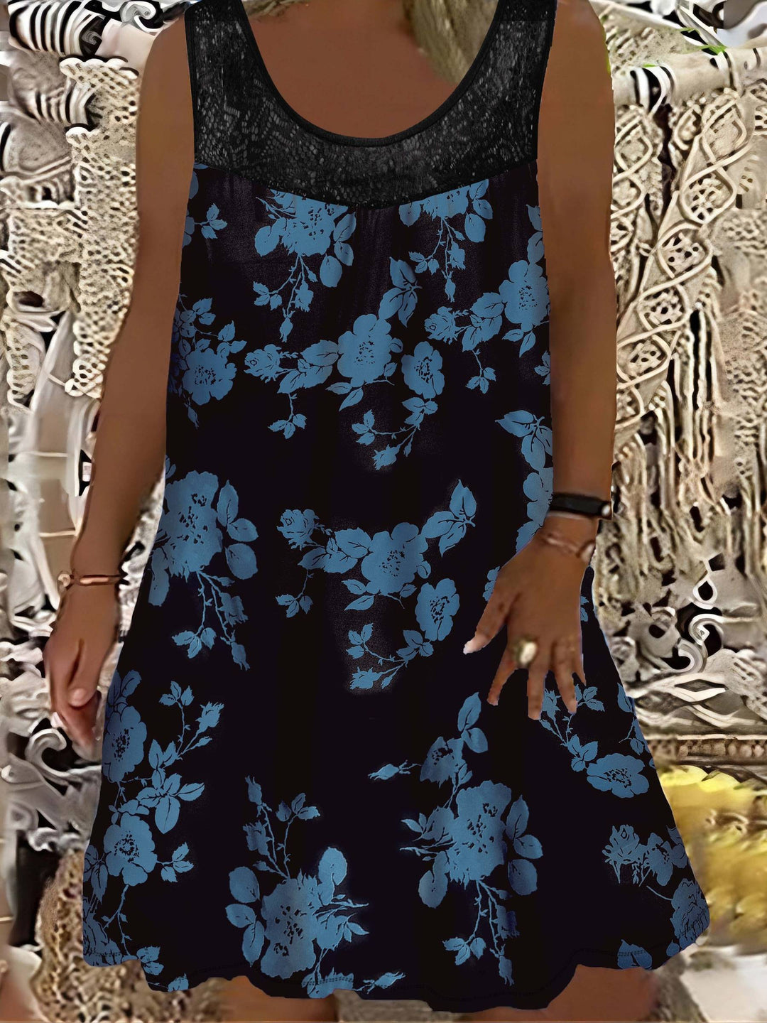 Samudri - Loose Sleeveless Maxi Dress With Round Neck