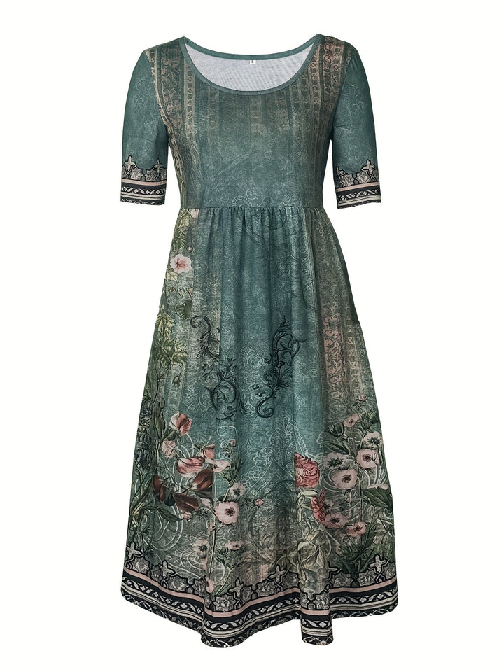 Jeeni - Short Sleeve Floral Printted Dress