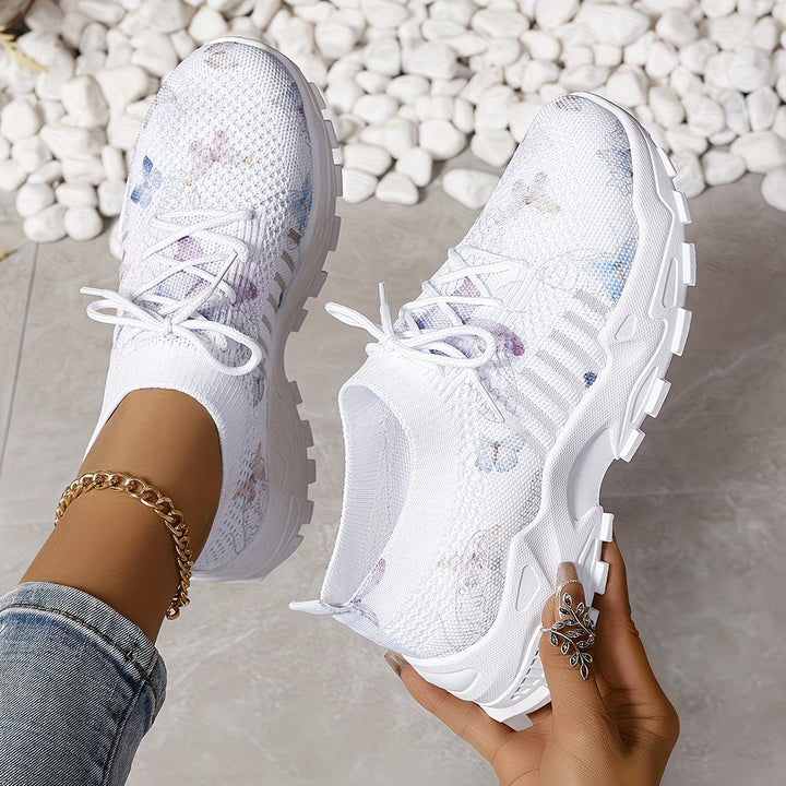 Destinee - Butterfly Print Lace-Up Sneaker