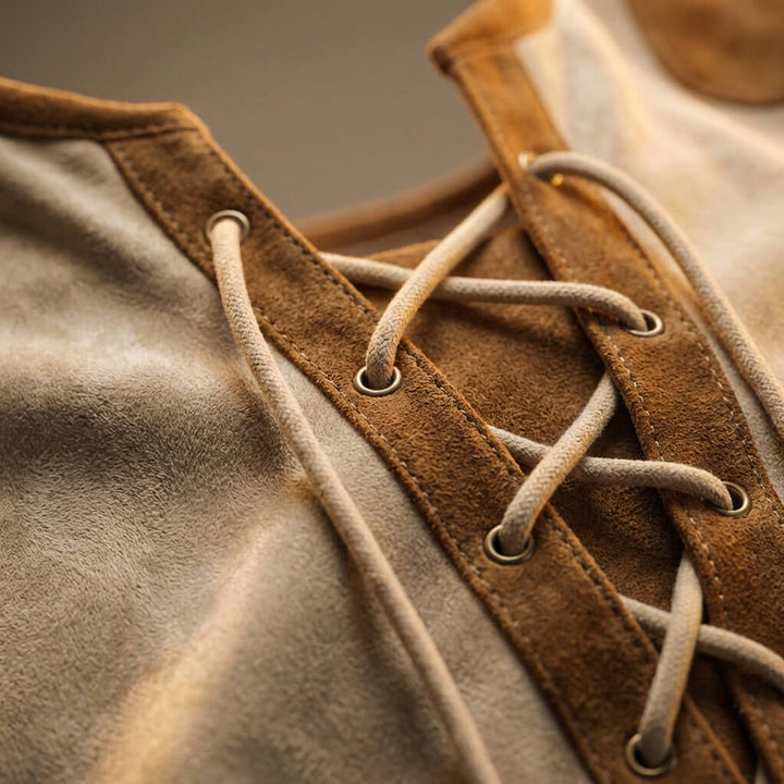 Kruno - Faux Suede Henley Shirt