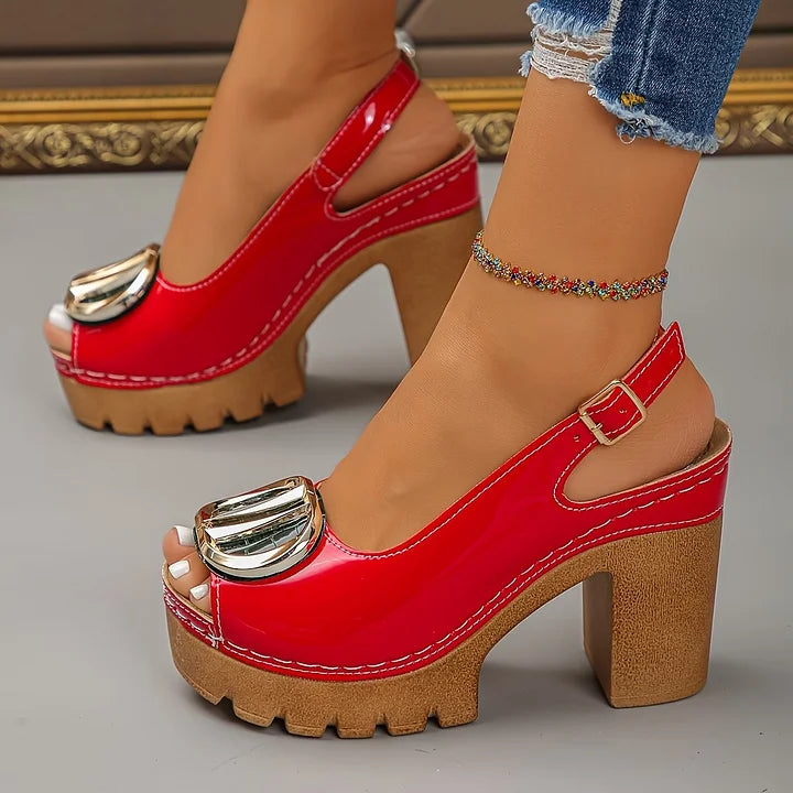 Megyn - Vintage Metal Buckle Pumps