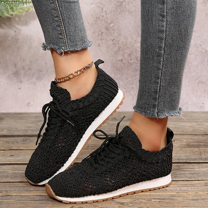 Susannah - Breathable Knitted Lace-Up Sneaker