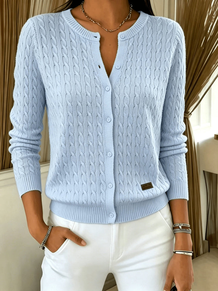 Lauroiana - Cable Knit Cardigan With Buttons