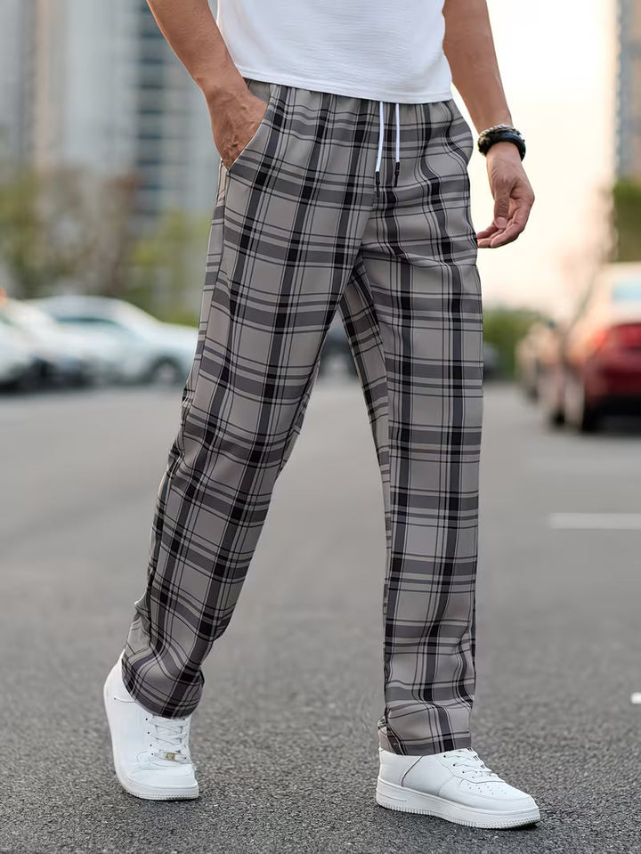 Idriz - Plaid Pants With Elastic Waist