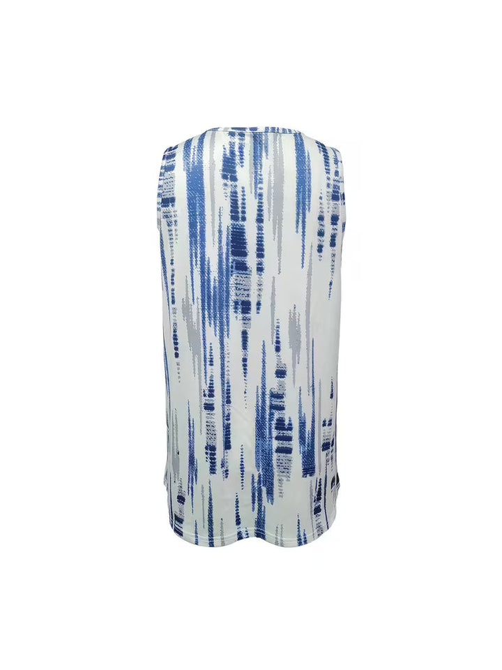 Corinaa - Printed V-Neck Sleeveless Shirt