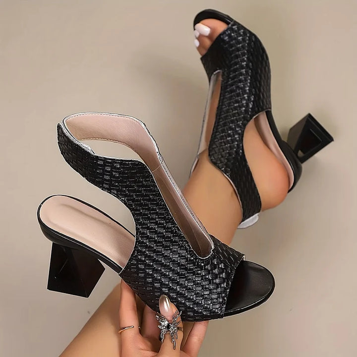 Dunnia - Elegant Woven Slingback Heel