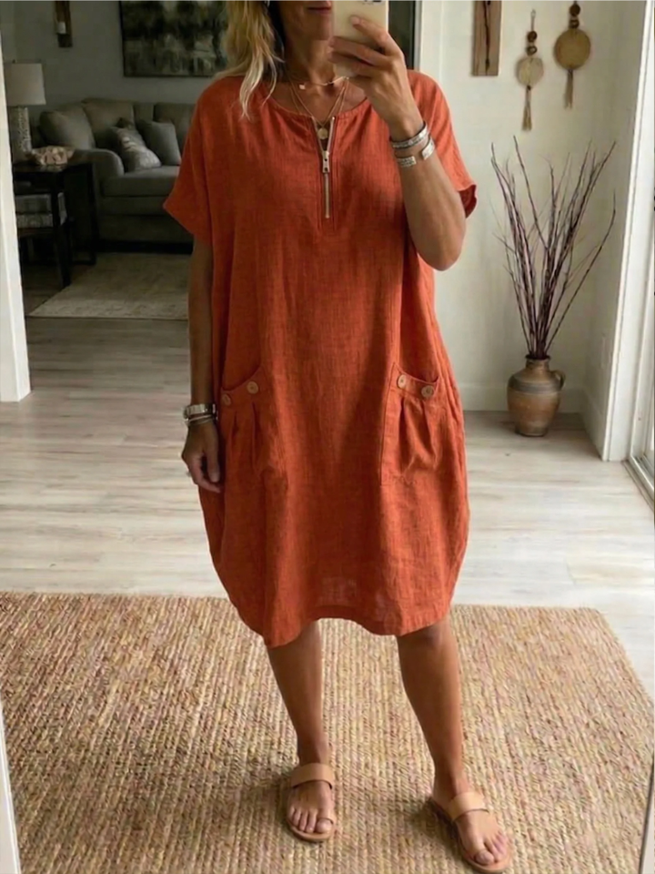 Slavka - Midi Dress With Pockets And Zipper