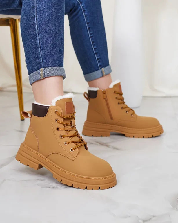 Frejolene - Ankle Boots with Laces and Chunky Soles