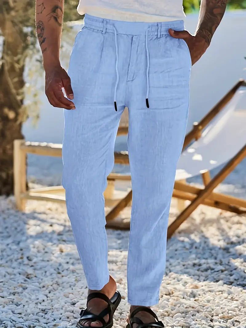 Nichols - Linen Loose Fit Drawstring Pant