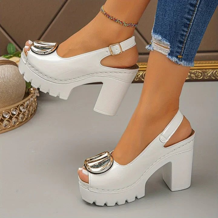 Megyn - Vintage Metal Buckle Pumps