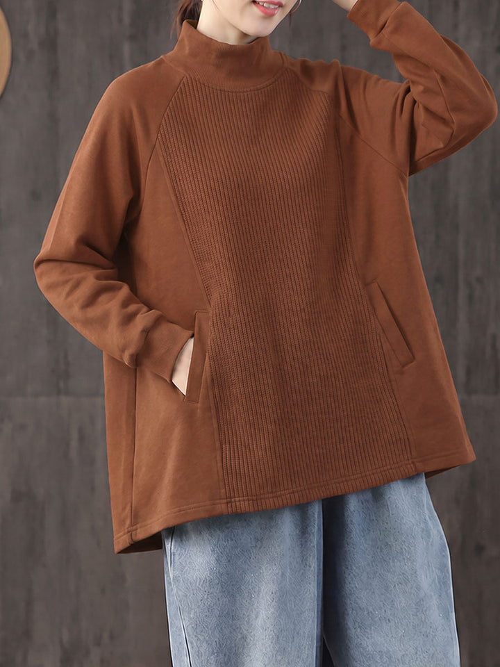 Ximeinoria - Oversized Turtleneck Blouse
