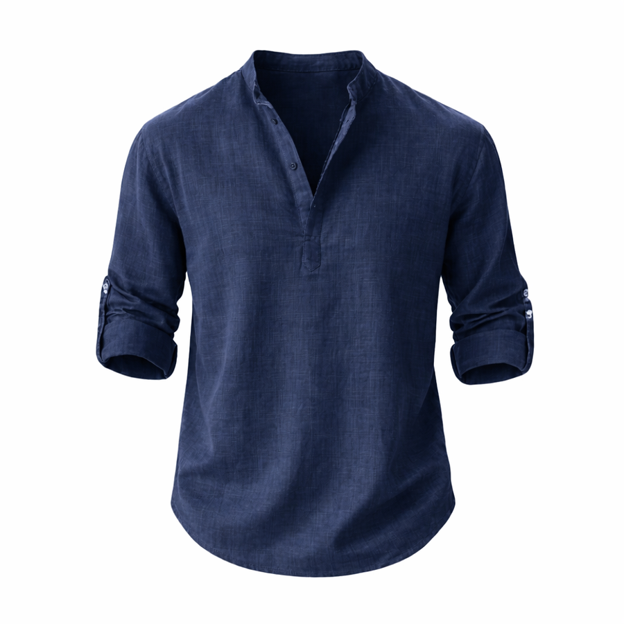 Galeazzo - Long Sleeve Cotton Linen Shirt