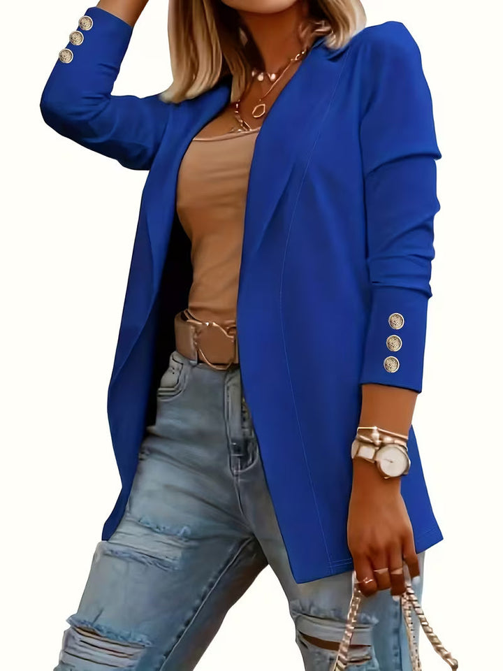 Tatjanita - Long sleeve Decorative Button Blazer