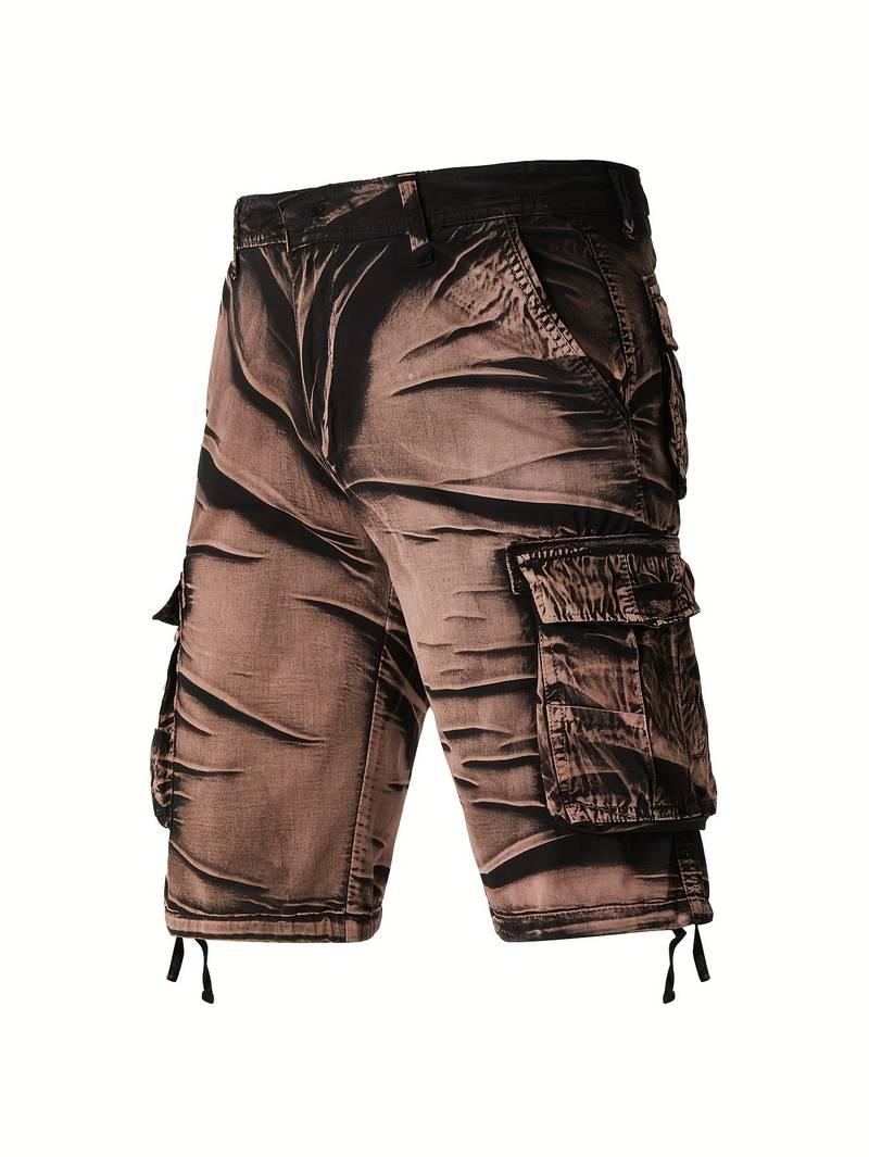 Thomas - Casual Camo Pattern Cargo Shorts With Pocket