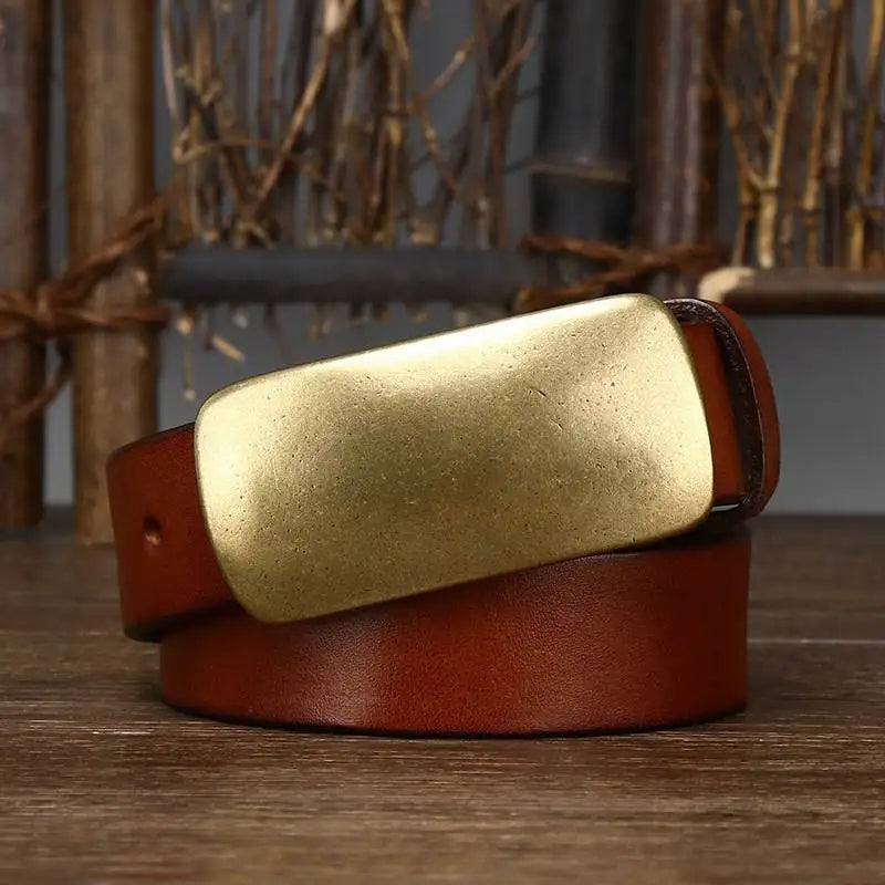 Cristobal - Forged Brass Buckle Leather Belt