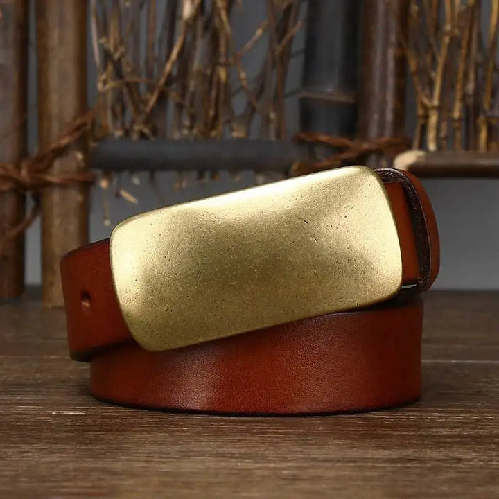 Cristobal - Forged Brass Buckle Leather Belt