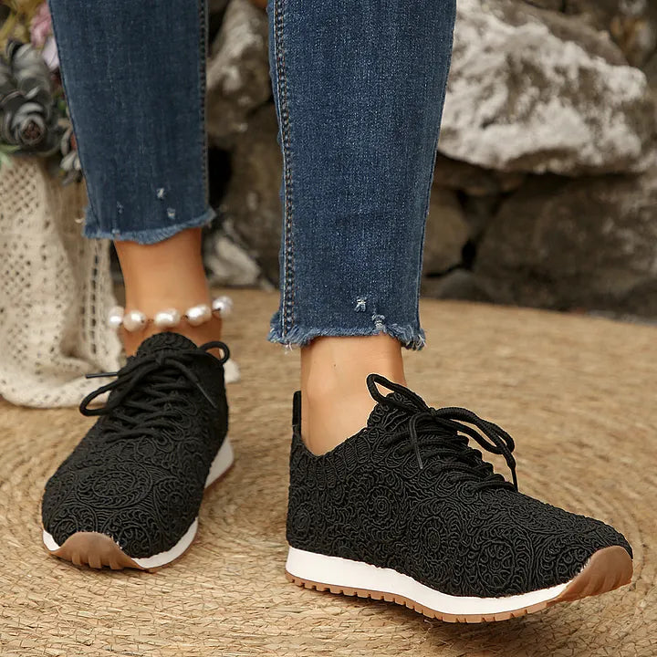Susannah - Breathable Knitted Lace-Up Sneaker