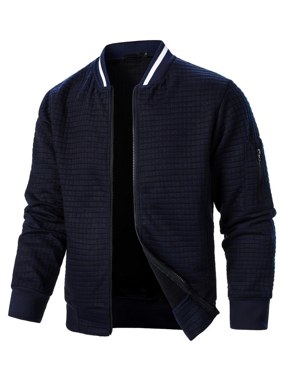 Sevemir - Zipper Stand-Up Collar Cardigan Jacket