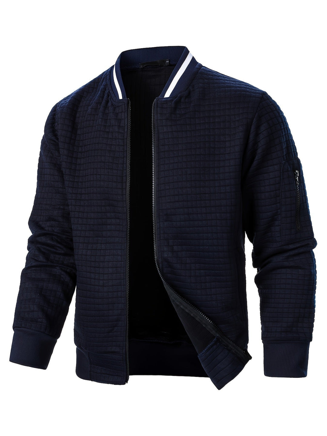 Sevemir - Zipper Stand-Up Collar Cardigan Jacket