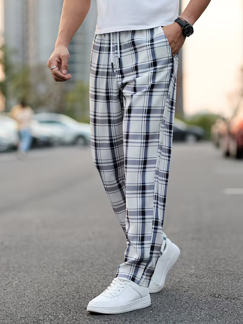 Idriz - Plaid Pants With Elastic Waist