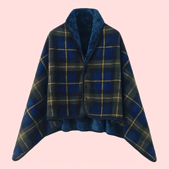 Emilette - Winter Plaid Wearable Blanket Shawl