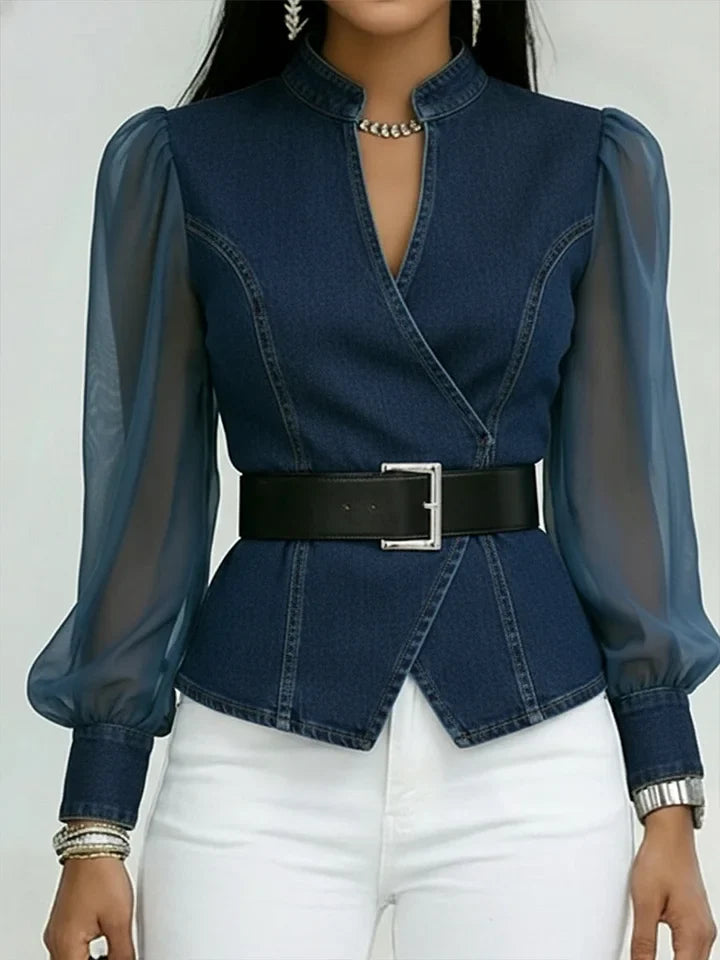 Thakshila - Structured Denim Blouse