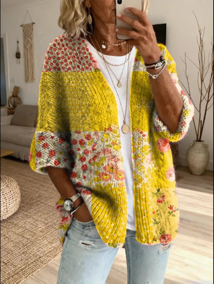 Stevena - Elegant Floral Pattern Sweater