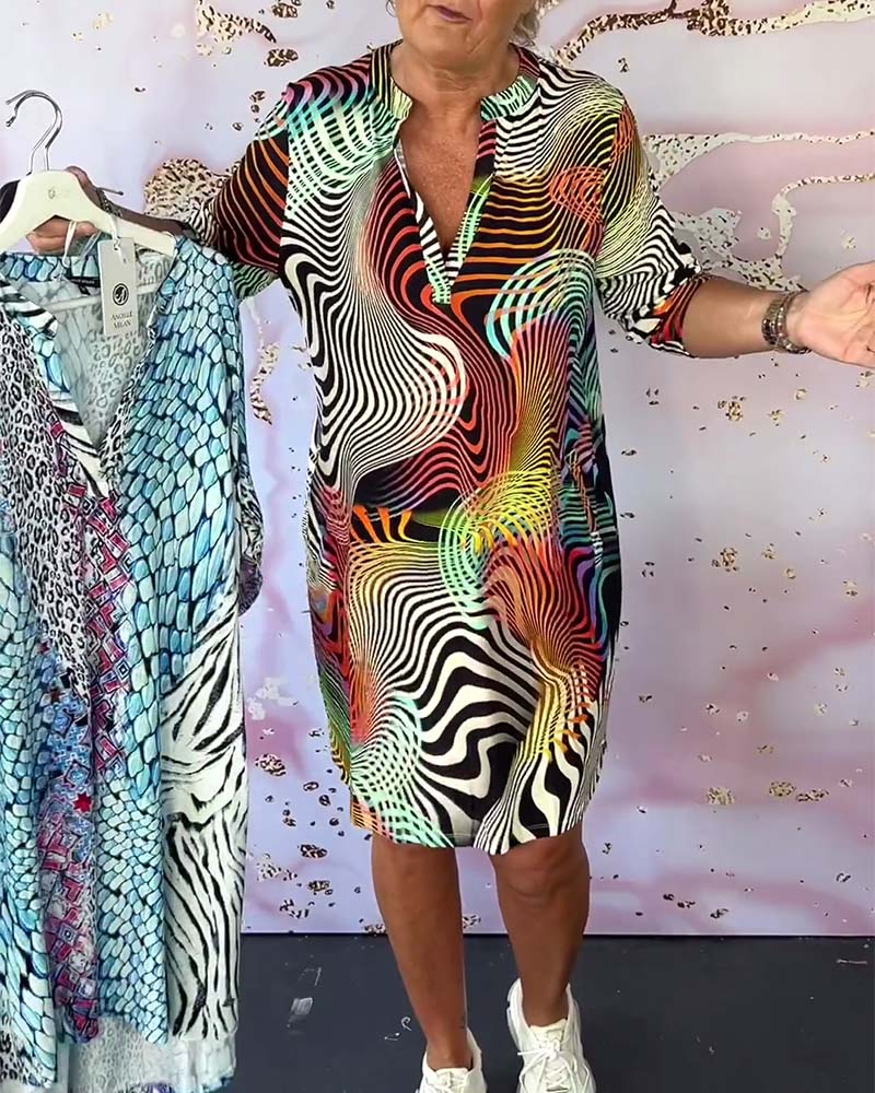 Diane - Colorful V-Neck Dress