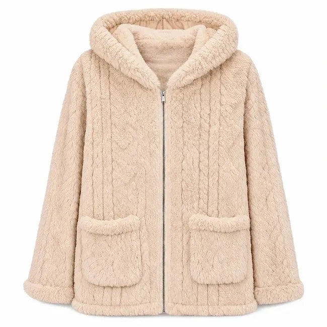 Kalisilova - Casual Plush Hooded Cardigan