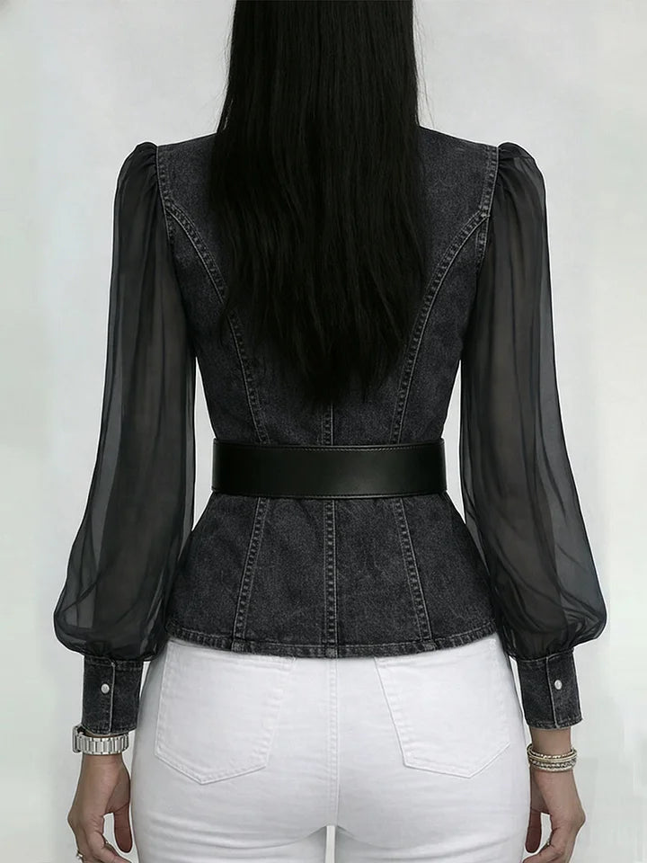 Thakshila - Structured Denim Blouse