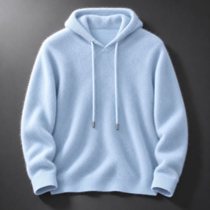 Leopmarek - Knitted Hoodie With Drawstring and Ribbed Cuffs