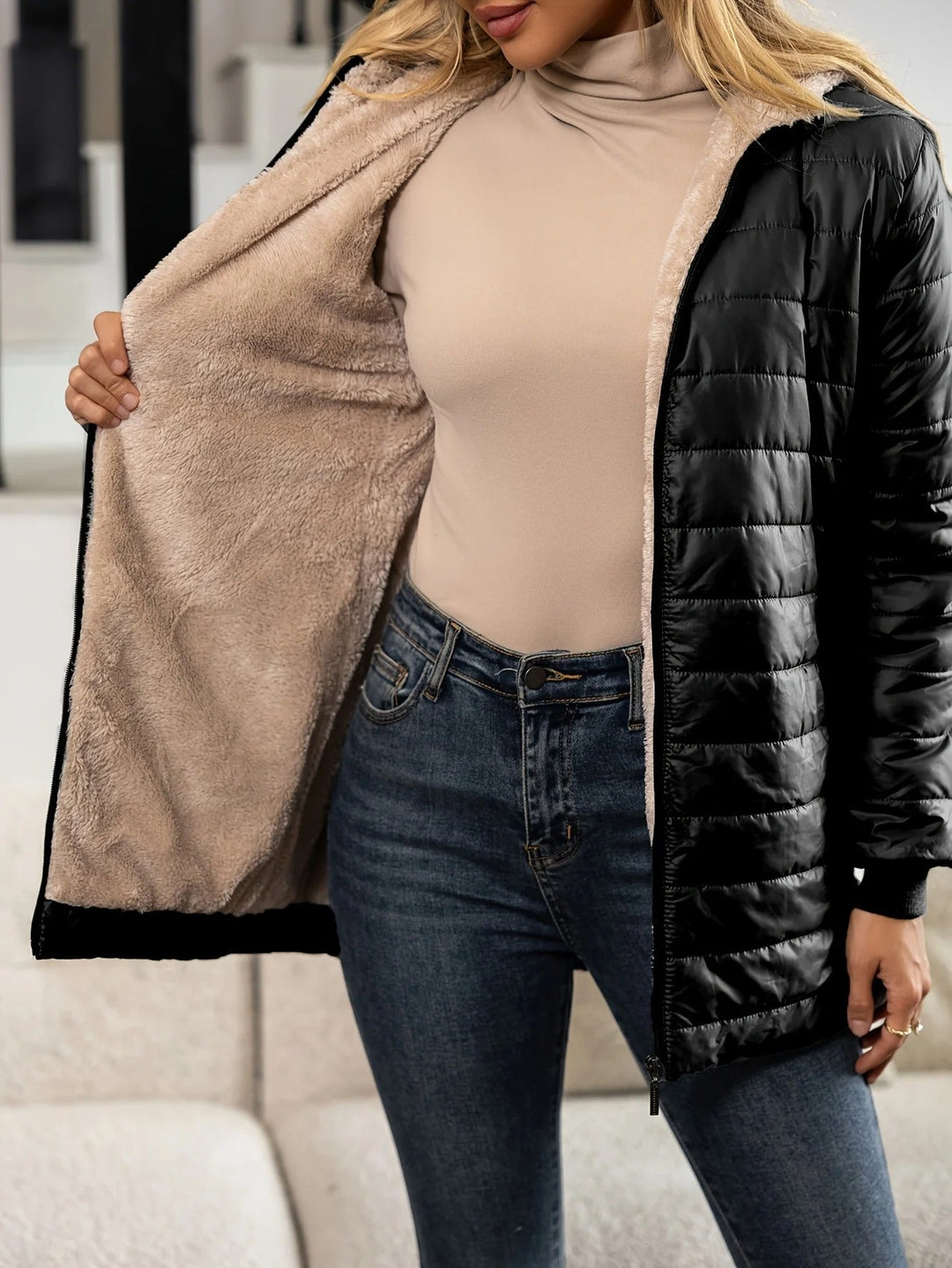Astriya - Lined Winter Coat With Hoodie