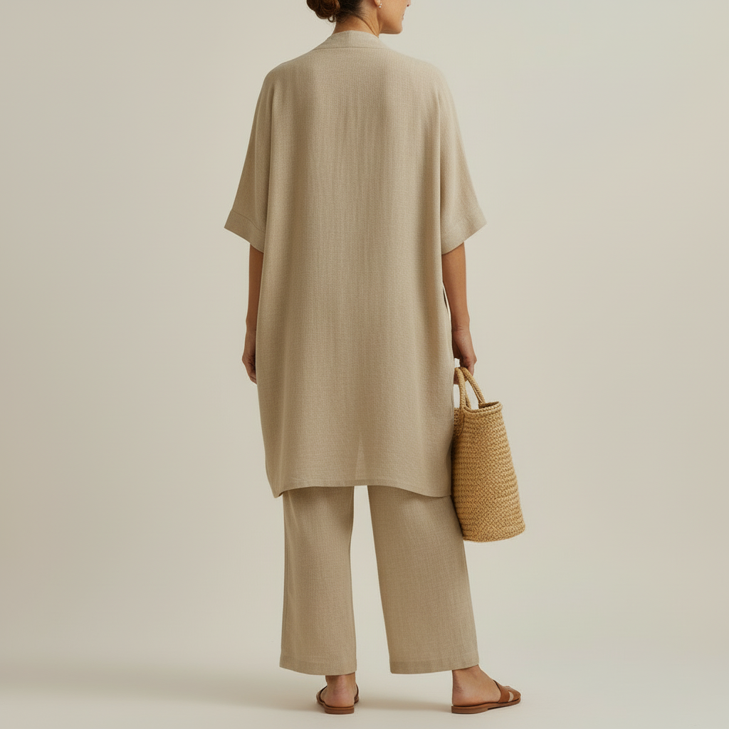 Risteena - Minimalist Linen-Cotton Three-Piece Set