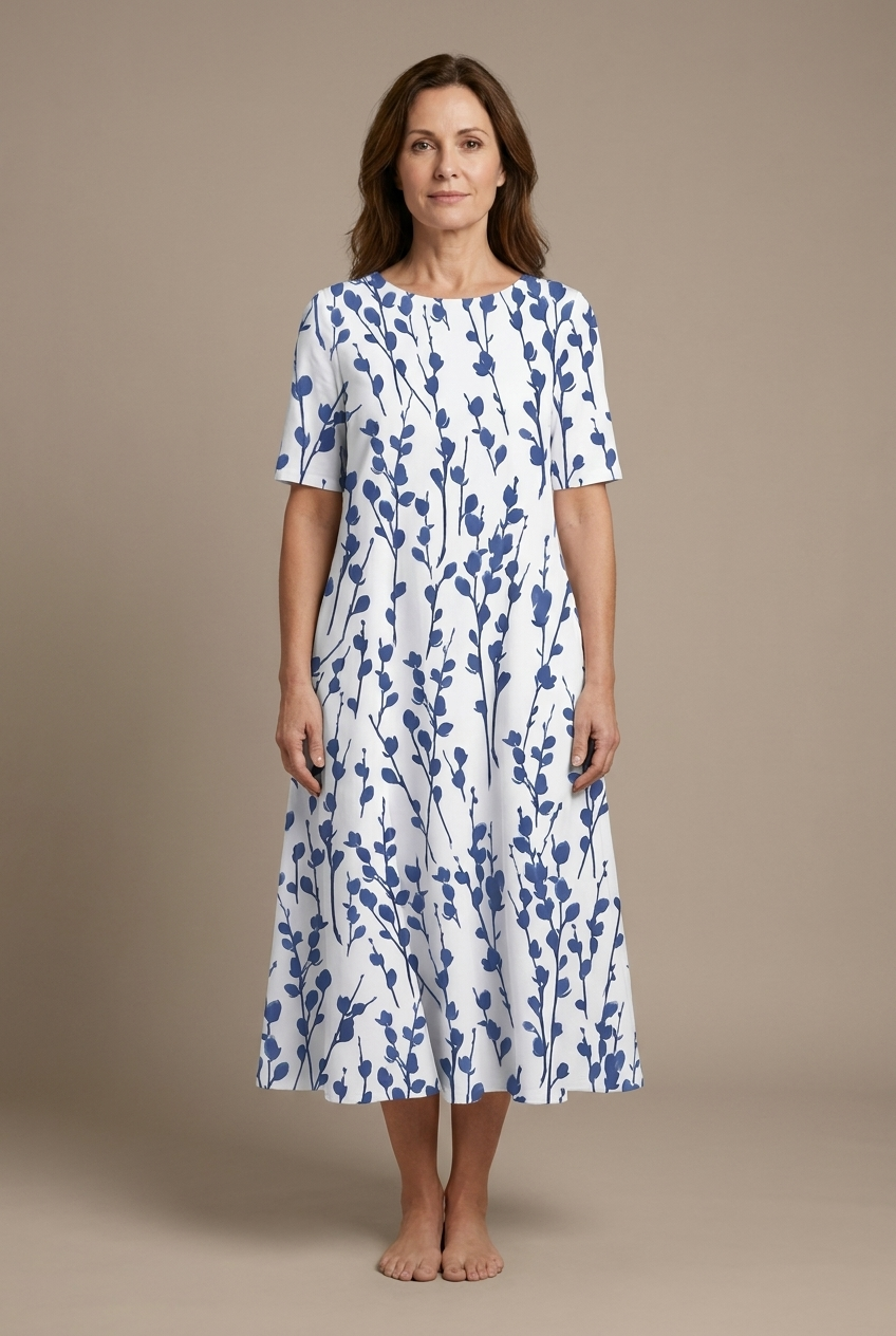 Kwanza - Flowy Midi Dress With Floral Print